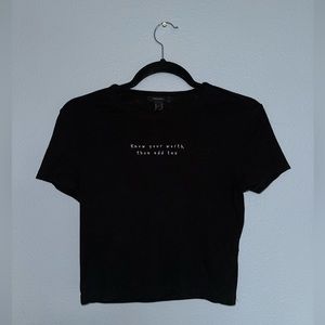 “Know your worth, then add tax” Top Black Shirt